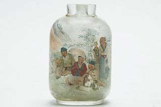 Chinese Snuff Bottle, Reverse-Painted Glass