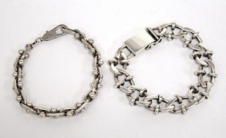 Silver Men's Chain Bracelets, 2 incl. Sterling