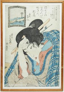 Keisai Eisen (Japanese, 1790-1848)- Woodblock
