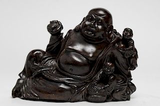 Chinese Bronze Hotai Laughing Buddha Figure