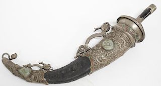 Chinese or Mongolian Ceremonial Dagger with Jade