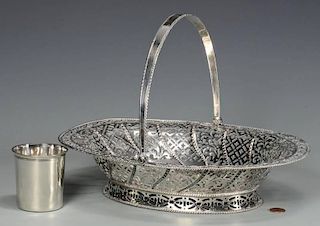 English Silver Basket & French Cup