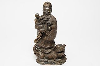 Chinese Deity Figure of Lu, God of Wealth, Metal
