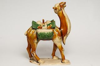Chinese Sancai Glazed Earthenware Camel