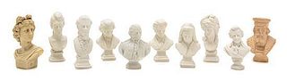 A Collection of Ten Busts, Height of tallest 2 1/4 inches.