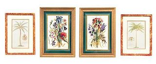 Four Framed Botanical Articles, First mentioned 2 1/2 x 1 3/4 inches.