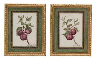 A Pair of Botanical Illustrations, 1 7/8 x 1 1/2 inches (overall).