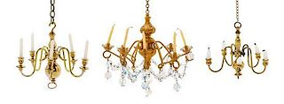 Three Chandeliers, Diameter of largest 3 3/4 inches.