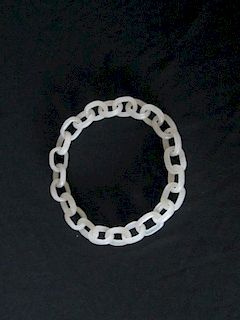OLD White Jade Bracelet, 24 pieces. 9 cm diameter