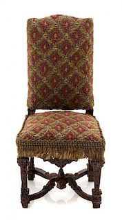 A Continental Style Upholstered Side Chair, Height 4 inches.