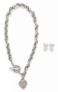 A Collection of Sterling Silver Heart Motif Jewelry, Tiffany & Co., 47.80 dwts.