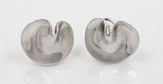 A Pair of Sterling Silver "Lily Pad" Earclips, Angela Cummings for Tiffany & Co., 6.20 dwts.