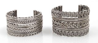 A Collection of Silver Wire Cuff Bracelets, 100.90 dwts.