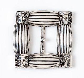A Sterling Silver "Women of the World" Belt Buckle, Barry Kieselstein-Cord, Circa 1992, 63.90 dwts.