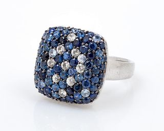 A Sterling Silver and Multicolored Sapphire Ring, EFFY, 5.60 dwts.