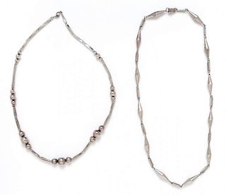 A Collection of Sterling Silver Beaded Necklaces, 47.90 dwts.