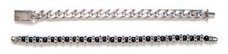 A Collection of Sterling Silver Bracelets, 81.40 dwts.