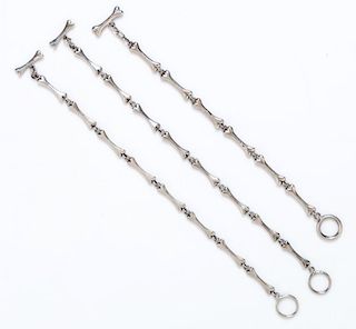A Collection of Sterling Silver Dog Bone Motif Bracelets, 25.50 dwts.