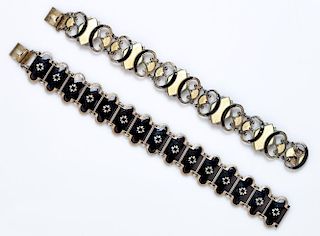 A Collection of Gilt Silver and Enamel Bracelets, Bernard Meldahl, 30.60 dwts.