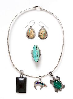 A Collection of Silver and Gemstone Jewelry, 39.10 dwts.