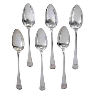 Six English Silver Spoons