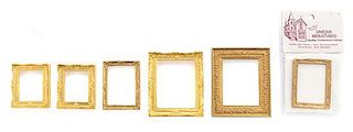 Six Gilt Resin Cast Frames, Largest 3 1/2 x 2 3/4 inches.