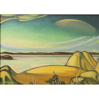 Tarmo Pasto (California, 1906-1986) Painting, "Nevada Dawn"