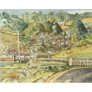 Darrell Forney (California, 1933-2001) Watercolor Painting, "Bolinas"