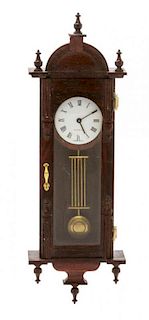 A Viennese Style Rosewood Regulator Clock, Height 4 3/4 inches.