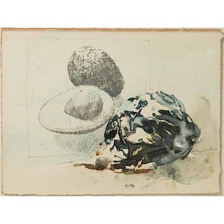 Jerald Silva (Sacramento, b. 1936) Watercolor "A Foil Wrapped Potato"