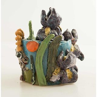 Maija Peeples-Bright (Latvia/California, 20th c) Ceramic Covered Pot