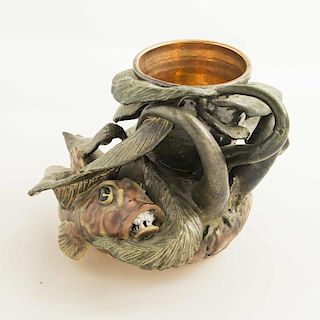 Fred Gordon (20th c) Ceramic Fish Mug on Stand