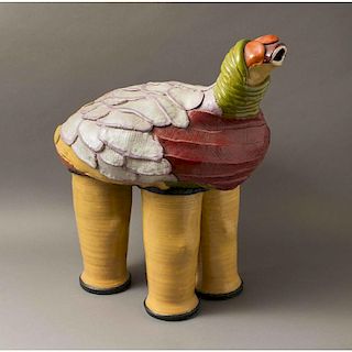 Eric Dahlin (20th c) Ceramic Sculpture "Turtle Bird"