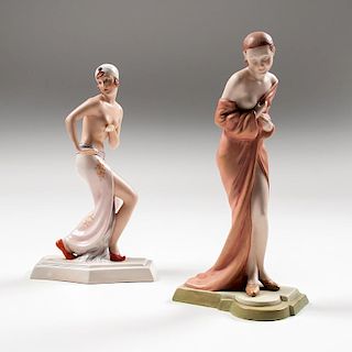 Schaff for Royal Dux Porcelain Figures, Lot of Two