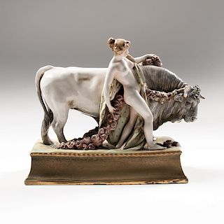 Riessner, Stellmacher & Kessel "Europa and the Bull" Porcelain Figural Group
