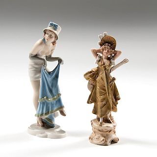 Elly Strobach König (1908-2002) for Royal Dux Porcelain Figure, Plus. Lot of Two