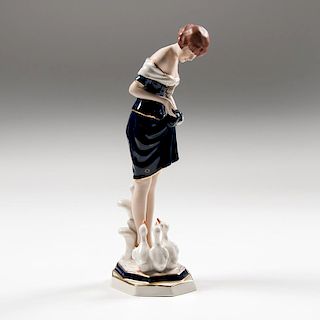 Royal Dux Art Deco Figural Group