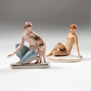 Royal Dux Nude Figures, Lot of Two