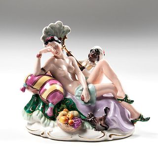 Royal Dux Exotic Woman Figural Group