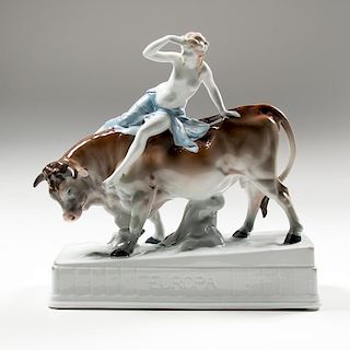 Fischer & Mieg Pirkenhammer "Europa" Porcelain Figural Group