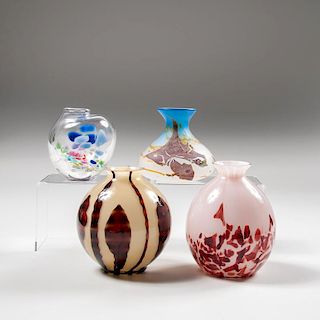 Kralik Art Glass Vases, Plus, Lot of Four