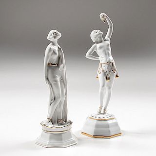 Fischer & Mieg Pirkenhammer Porcelain Figure, Plus, Lot of Two