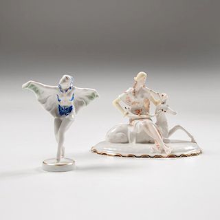 Karl Tutter (German, 1883-1969) for Hutschenreuther Art Deco Figures, Lot of Two