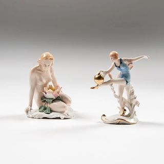 Karl Ens Female Porcelain Figures, Lot of Two