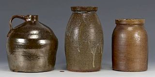 3 Southern Stoneware Pottery Forms
