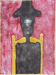 Tamayo, Rufino, Mexican 1899-1991,"Hombre Negro en Fondo Rojo (Man in Black)",