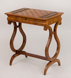 Regency Style Inlaid Fruitwood Games Table