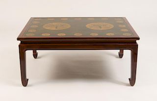 Chinese Painted and Hardwood Low Table