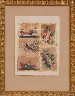 Five Chinese Export Paintings on Pith Paper