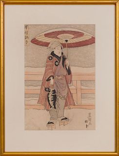 After Utagawa Toyokuni (1769-1825): Four Framed Woodblock Prints